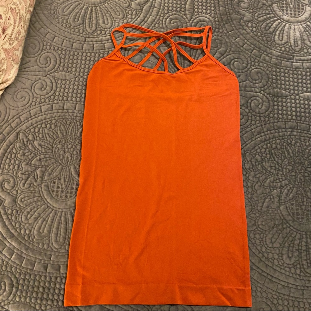 Zenana Outfitters Orange Camisole with Strappy Design